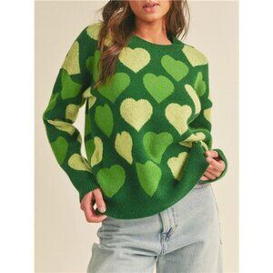 ✨NWT Boutique Heart Ribbed Hem Long‎ Sleeve Sweater